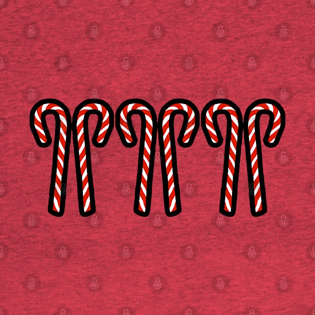 Two Candy Canes Christmas Trio by ellenhenryart